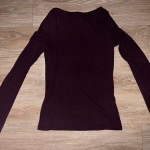 Madewell Boat Neck Long Sleeve Rib Top